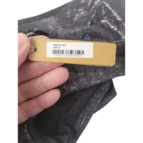 SKIMS Metallic Black Sheer Cheeky Panties Womens Sz 3x Logo Stretch Curvy Sexy - Picture 6 of 8